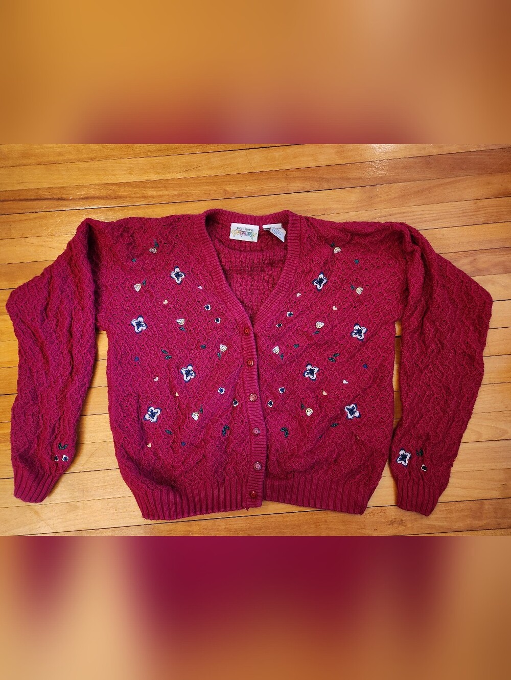 Vintage Northern Getaway Kids Floral Embroidered Cardigan